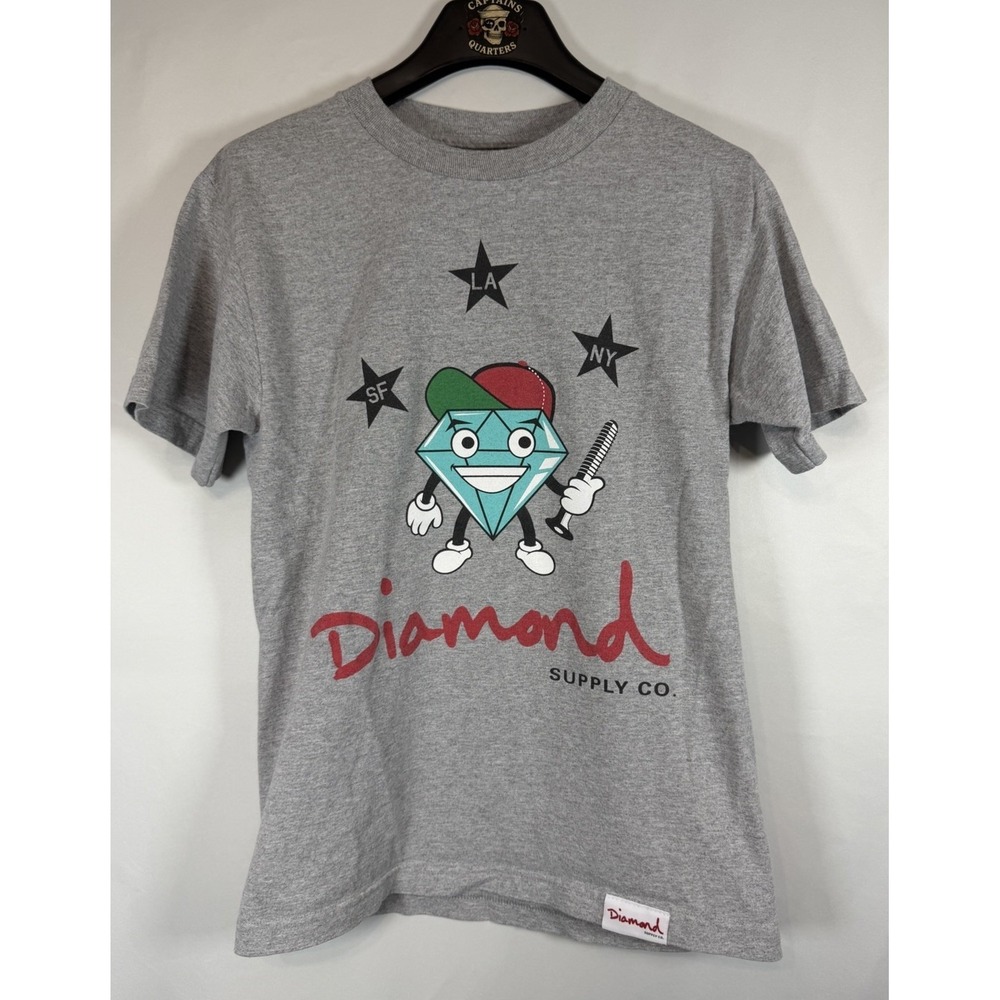Diamond Supply Co. Men's Graphic Print Cotton T-Shirt Gray Size Small